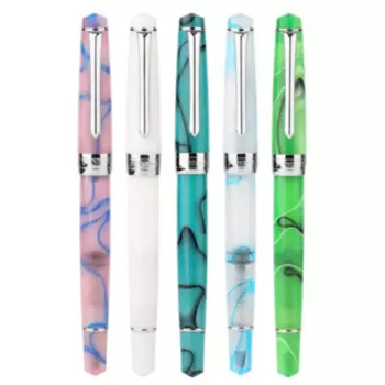 Перьевая ручка PENBBS 309 разноцветная с тонким пером, 0,5 мм, с серебряным зажимом, чернильная ручка с поршнем, подарок для офиса и письма, канцелярские принадлежности для офиса