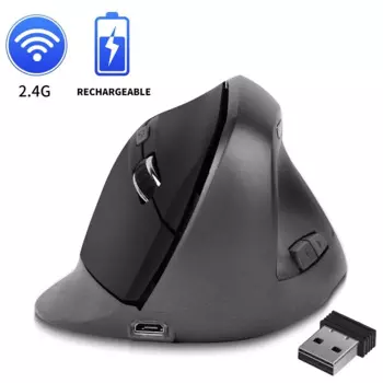 Перезаряжаемая USB вертикальная мыши беспроводная беспроводная вертикальная мышь 2.4G для Android планшет/Smart TV/Mac/смартфон.