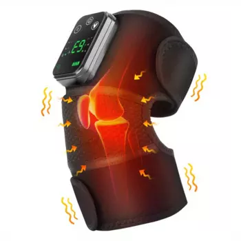 Перезаряжаемый беспроводной массажер для колен и плеч — успокаивающая теплотерапия с 3 настраиваемыми режимами — гибкий бандаж для локтей и коленей