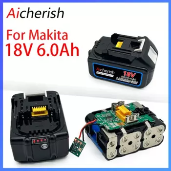Перезаряжаемый литиевый аккумулятор для Makita, 18 в, 6,0 Ач, для 18-вольтного сверла BL1830, BL1840, BL1850, BL1860B, сменные литий-ионные батареи