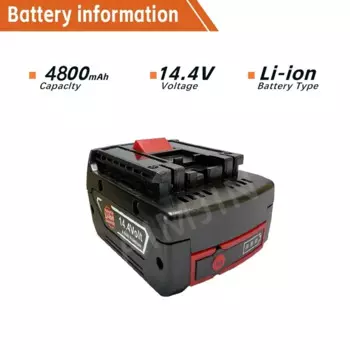 Перезаряжаемый литий-ионный аккумулятор 14,4 В 4800 мАч подходит для Bosch BAT607G, BAT614G и других электроинструментов