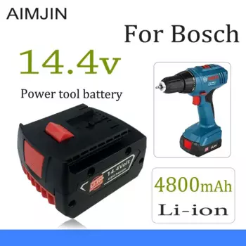 Перезаряжаемый литий-ионный аккумулятор для Bosch, 14,4 В, 4800 мАч, совместимый с BAT607G, BAT614, BAT614G, Сменный аккумулятор для электроинструмента