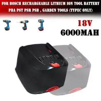 Перезаряжаемый литий-ионный аккумулятор для инструментов Bosch, 18 в, 6000 мАч, PBA, PST, PSR, PSB, садовые инструменты (только TypeC), AL1810CV, AL1815CV