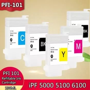 PFI-101 PFI 101 чернильный картридж с чипом для Canon iPF 5000 iPF 5100 iPF 6100 чип для принтера PFI101 130 мл