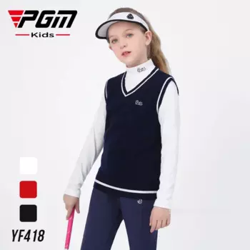PGM детский свитер для гольфа с героями мультфильмов, эластичный жилет для гольфа с v-образным вырезом для девочек, детская шерстяная вязаная спортивная рубашка, мягкие жилеты без рукавов для девочек
