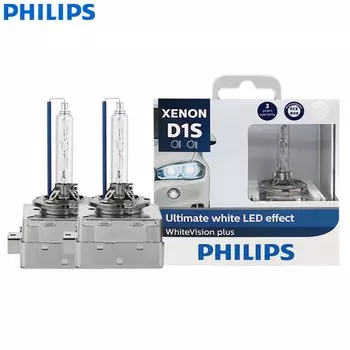 Philips D1S 35W 5000K WhiteVision Plus Белый цвет Светодиодный эффект Ксеноновая лампа HID Автоматическая фара + 120% больше зрения 85415WHV2X2, пара