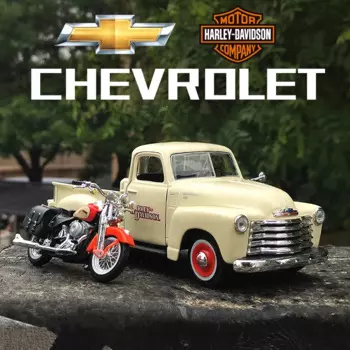 Пикап Maisto 1:24 1948 Ford F1 + модель автомобиля из сплава мотоцикла, Литые металлические игрушки, модель внедорожника, имитация автомобиля, подарок для детей