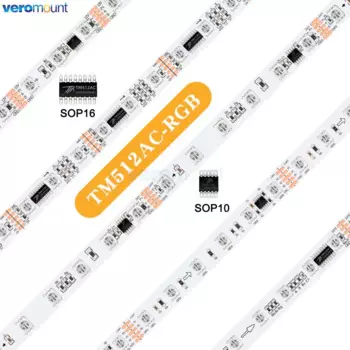 Пиксельная Светодиодная лента 5 м 12 В постоянного тока 24 В 5050 SMD RGB DMX512 TM512AC IC SOP10 SOP16 цифровая программируемая полноцветная светодиодная лампа 10 12 мм печатная плата