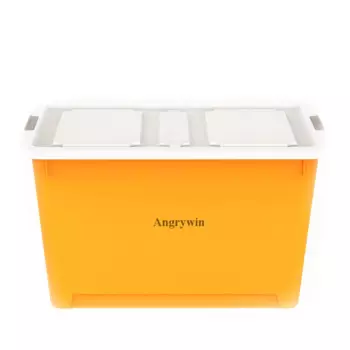 Пластиковая корзина Angrywin, штабелируемые пластиковые контейнеры для хранения с прочными фиксирующими крышками, желтого цвета