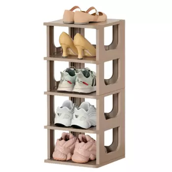 Пластиковая полка для хранения Lzyoehin-Stackable, 5-уровневая полка для обуви, органайзер цвета хаки