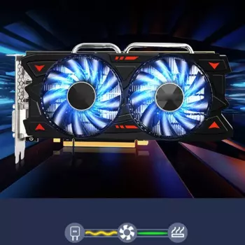 Пластиковая видеокарта RX580 8G с радиатором и двумя вентиляторами, 7000 МГц