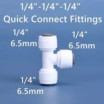 Пластиковые быстроразъемные тройники RO 1/4" и 3/8"