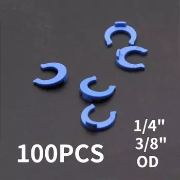 Пластиковые фитинги для труб 1/4" 3/8", синие клипсы