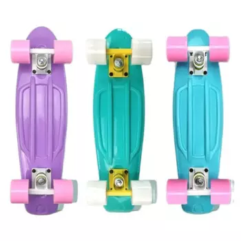 Пластиковый скейтборд Mini Cruiser для детей и взрослых, Пенни-борд, полностью готов к катание, 4-колесный спортивный скутер, 22 дюйма