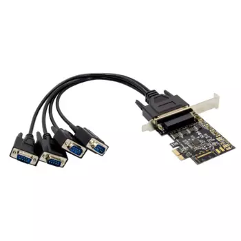 Плата контроллера PCIE AX99100 4S DB9 RS232 с последовательным портом, чип PCI Express asix 99100, 4 usb-порта, адаптер с кабелем pci-e com