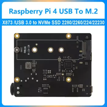 Плата расширения Raspberry Pi 4 USB-M.2 NVMe SSD X873 V2.0 NAS с поддержкой размера SSD 2280, 2260, 2242, и 2230