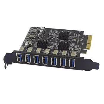 Плата расширения USB3.2 GEN2 10 Гбит/с Pcie, Стандартная плата расширения PCI-E от 4 до 7 портов USB 3,0, карта расширения, контроллер PCI-E