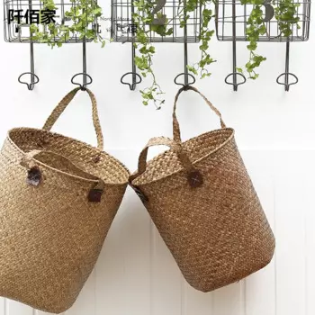 Плетеная корзина Sisal в европейском стиле, корзина из ротанга для хранения одежды, мелочей, игрушек, контейнер для хранения, соломенные бочки, цветочный горшок
