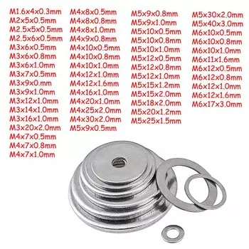 Плоские шайбы GooBetter M1 M2 M3 M4 M5 M6 из нержавеющей стали 304