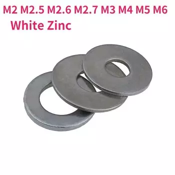 Плоские шайбы M2 M2.5 M2.6 M2.7 M3 M4 M5 M6 оцинкованные