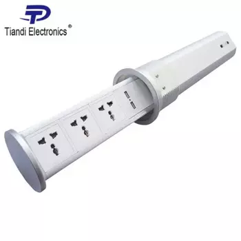 Пневматическая настольная розетка с несколькими розетками и USB-зарядным устройством