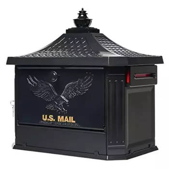 Почтовый ящик Hamilton из литого алюминия с замком HM200BAM, черный, большая емкость, защита от кражи, алюминиевая конструкция, доставка