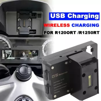 Подходит для BMW R1200RT R1250RT GPS-навигатор USB-зарядное устройство, навигационный кронштейн для мобильного телефона 2 в 1, быстрая беспроводная зарядка