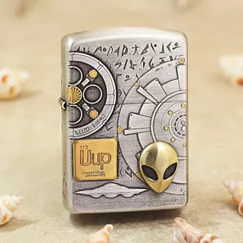 Подлинная масляная Зажигалка Zippo alien, медная ветрозащитная керосиновая зажигалка, подарок с кодом против подделки