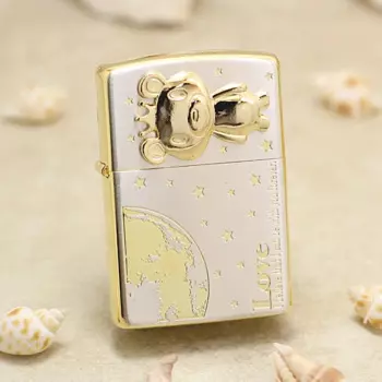 Подлинная масляная Зажигалка Zippo Golden Bear, медная ветрозащитная керосиновая зажигалка, подарок с кодом защиты от подделки