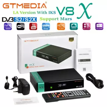 [Подлинный] GTMEDIA V8X HD спутниковый ресивер DVB-S/S2/S2X Встроенный 2,4G WIFI Поддержка SAT для Gtplayer CA-карты ТВ-приемники V8X Mars