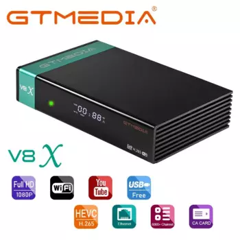 [Подлинный] спутниковый ресивер GTMedia V8X, встроенный Wi-Fi со слотом для карты CA, H.265 DVB-S2/S2X обновление с приемника V8 NOVA