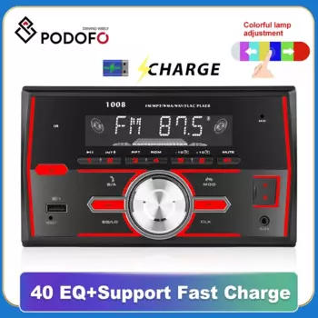 Podofo 2Din автомобильный Радио стерео плеер цифровой Bluetooth MP3 плеер FM аудио 12V стерео музыка USB/SD эквалайзер
