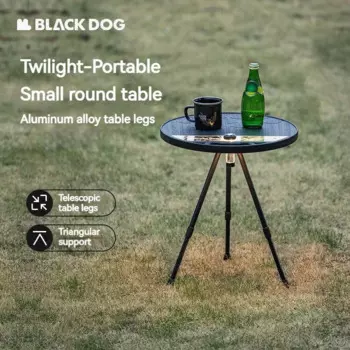 Подставка для чайного столика Naturehike BLACKDOG, Круглый столик с тремя ногами, регулируемый по высоте, портативный складной, для кемпинга и пикника, 20 кг
