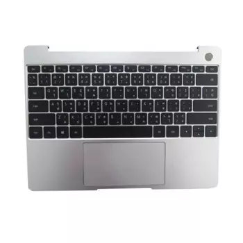 Подставка для ноутбука и клавиатура с подсветкой для HUAWEI MATEBOOK 13 WRTB-WAH9L WRTB-WFH9L, серый/серебристый верхний корпус, клавиатура JP/TI