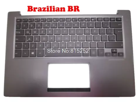 Подставка для рук и клавиатура для ноутбука ASUS U38 U38D U38DT U38N, серый корпус с фонариком, WB/JP/Brazil/It/ NE/Турция 13GNTH1AM051-1 13N0-N6A0111
