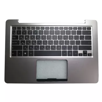 Подставка для рук и клавиатура для ноутбука ASUS U3000C U3000CA U3000CAK, Золотая верхняя стандартная русская черная клавиатура с подсветкой
