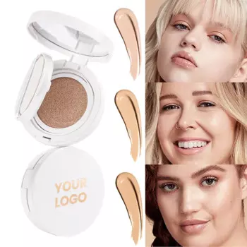 Подушка BB Cream Foundation Private Label Стойкая косметика Основа для лица Тональный крем с логотипом Белая упаковка для макияжа Оптовая продажа