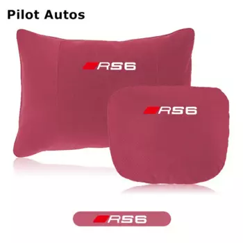 Подушка для подголовника автомобиля Audi RS6, подушка для подголовника сиденья, поддержка поясницы из натуральной кожи, хлопка с эффектом памяти
