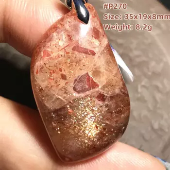 Подвеска из натурального золота с клубничным кварцем, золотом, Sunstone, королевская бижутерия для женщин и мужчин, подарок Reibi, бусины 35x19x8 мм, хрустальный камень AAAAA