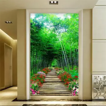 Пользовательские 3d фото обои свежие Linyin цветы boardwalk 3D крыльцо обои домашний декор papel де parede