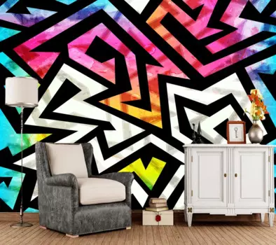 Пользовательские детские обои, музыкальные геометрические фрески для мальчиков и детей, фон для детской комнаты, домашние декоративные обои