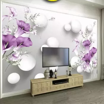 Пользовательские обои beibehang, 3d фрески, ручная роспись, фиолетовая Калла, лилия, красивый свежий фон, настенные бумаги, домашний декор, обои