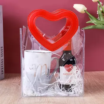 Полиэтиленовые прозрачные подарочные пакеты с ручками LOVE, косметическая упаковка, сумка-тоут для свадьбы, сувениров, Рождества, вечеринки Baby Shower, дня рождения