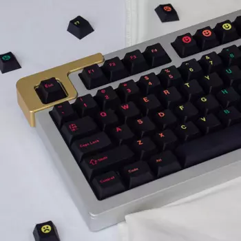 Полночные клавиши GMK для механической клавиатуры, градиентные черные радужные буквы, 136 клавиш, вишневый профиль PBT Dye Sub GK61 Anne Pro 2