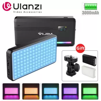 Полноцветная светодиодная вспышка Ulanzi VIJIM VL196 RGB, 2500K-9000K, 5000 мАч, с диффузором для телефона, DSLR, с регулируемой яркостью, студийная вспышка