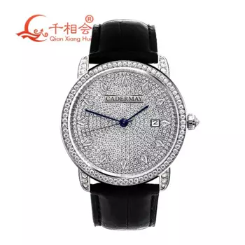 Полностью Moissanite наручные роскошные часы для мужчин механические наручные часы D белый VVS Moissanite мужские ювелирные часы с GRA