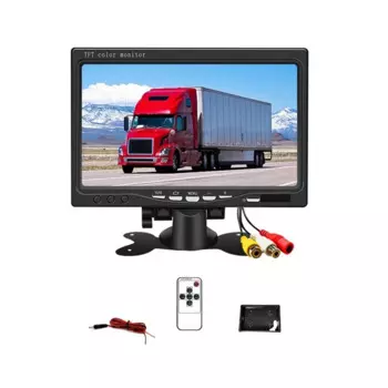 Полный-12 В 7-дюймовый автомобильный монитор 16:9 800X480 ЖК-монитор заднего вида с 2-сторонним видеовходом для камеры заднего вида парковка заднего вида