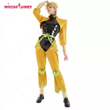 Полный комплект Miccostumes унисекс, желтый и черный косплей-костюм с головным убором и браслетом для Хэллоуина, косплей-костюм