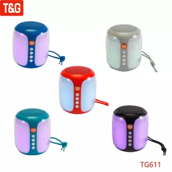 Портативная Bluetooth-Колонка T & G TG611, беспроводная водонепроницаемая Мини-колонка с сабвуфером, уличный басовый громкий динамик со светильник кой