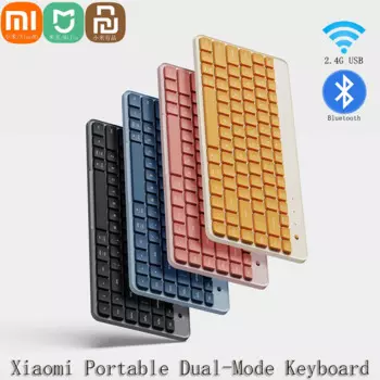 Портативная Двухрежимная клавиатура Xiaomi Mijia, 2,4 ГГц, Bluetooth, многофункциональное устройство, подключение с мышью, цветной разделенный держатель для игр